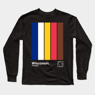 Wisconsin State Flag // Original Minimalist Artwork Poster Design Long Sleeve T-Shirt